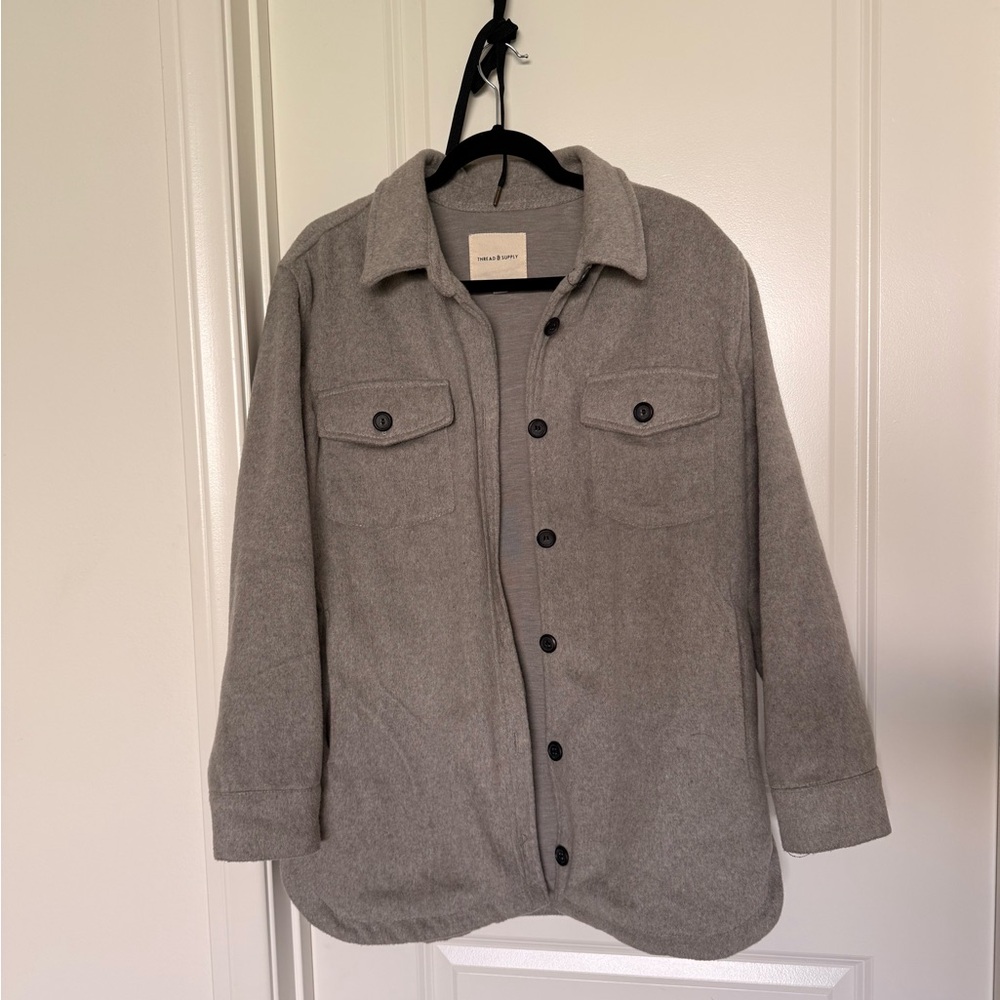 Gray Button-Up Shacket - image 1